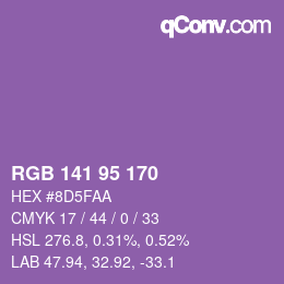 カラーコード: RGB 141 95 170 | qconv.com