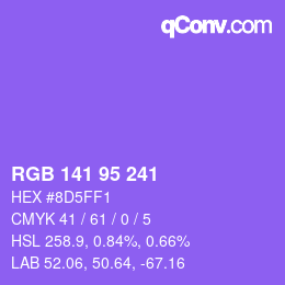 Color code: RGB 141 95 241 | qconv.com