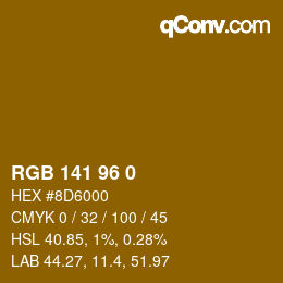 Color code: RGB 141 96 0 | qconv.com