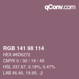 Color code: RGB 141 98 114 | qconv.com