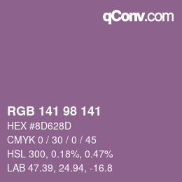 Color code: RGB 141 98 141 | qconv.com