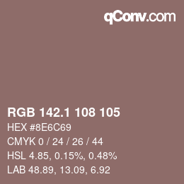 Color code: RGB 142.1 108 105 | qconv.com