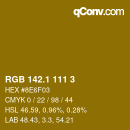 カラーコード: RGB 142.1 111 3 | qconv.com