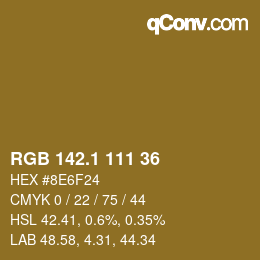 カラーコード: RGB 142.1 111 36 | qconv.com