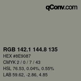 Color code: RGB 142.1 144.8 135 | qconv.com