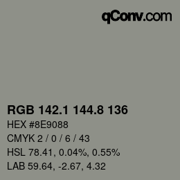 Color code: RGB 142.1 144.8 136 | qconv.com
