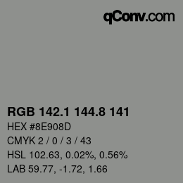 Color code: RGB 142.1 144.8 141 | qconv.com