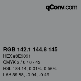 Color code: RGB 142.1 144.8 145 | qconv.com