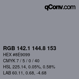 Color code: RGB 142.1 144.8 153 | qconv.com