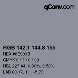 Color code: RGB 142.1 144.8 155 | qconv.com