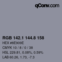 Color code: RGB 142.1 144.8 158 | qconv.com