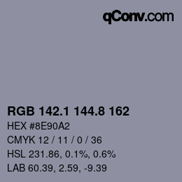 Code couleur: RGB 142.1 144.8 162 | qconv.com
