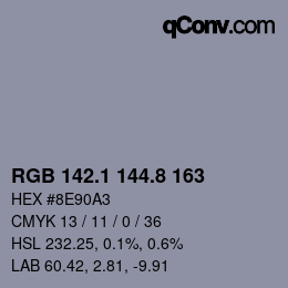 Color code: RGB 142.1 144.8 163 | qconv.com