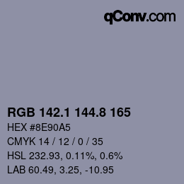 Color code: RGB 142.1 144.8 165 | qconv.com
