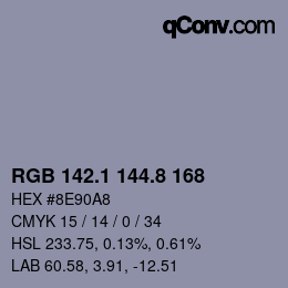 Color code: RGB 142.1 144.8 168 | qconv.com