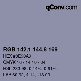 Color code: RGB 142.1 144.8 169 | qconv.com