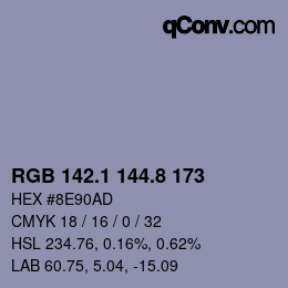 Color code: RGB 142.1 144.8 173 | qconv.com