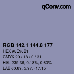 Color code: RGB 142.1 144.8 177 | qconv.com