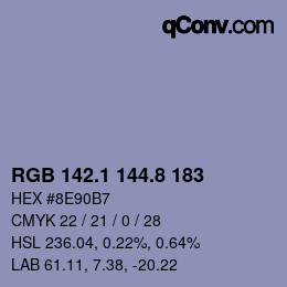 Color code: RGB 142.1 144.8 183 | qconv.com