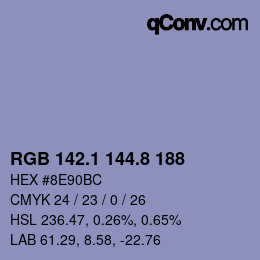 Color code: RGB 142.1 144.8 188 | qconv.com
