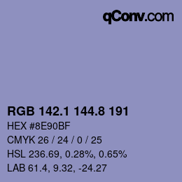Color code: RGB 142.1 144.8 191 | qconv.com