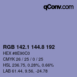 Color code: RGB 142.1 144.8 192 | qconv.com