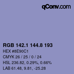 Color code: RGB 142.1 144.8 193 | qconv.com