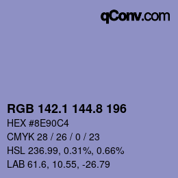 Color code: RGB 142.1 144.8 196 | qconv.com