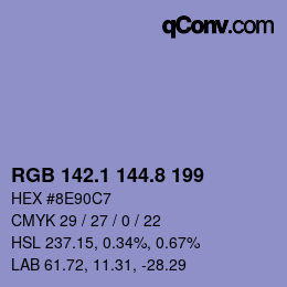 Farbcode: RGB 142.1 144.8 199 | qconv.com