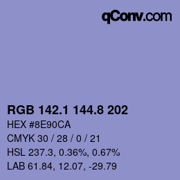Farbcode: RGB 142.1 144.8 202 | qconv.com