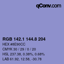 カラーコード: RGB 142.1 144.8 204 | qconv.com