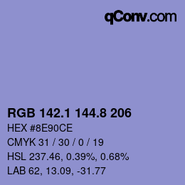 カラーコード: RGB 142.1 144.8 206 | qconv.com