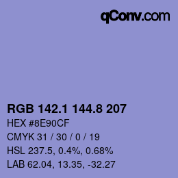 Color code: RGB 142.1 144.8 207 | qconv.com