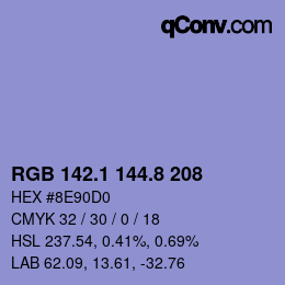 Color code: RGB 142.1 144.8 208 | qconv.com