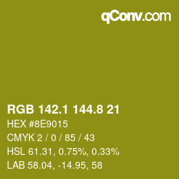カラーコード: RGB 142.1 144.8 21 | qconv.com