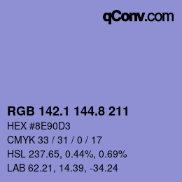 Color code: RGB 142.1 144.8 211 | qconv.com