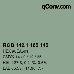 Color code: RGB 142.1 165 145 | qconv.com