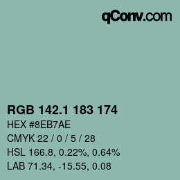 Color code: RGB 142.1 183 174 | qconv.com