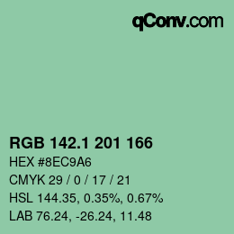 カラーコード: RGB 142.1 201 166 | qconv.com