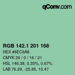 Color code: RGB 142.1 201 168 | qconv.com