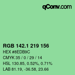 カラーコード: RGB 142.1 219 156 | qconv.com