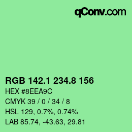 カラーコード: RGB 142.1 234.8 156 | qconv.com