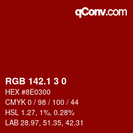 カラーコード: RGB 142.1 3 0 | qconv.com