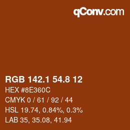 Color code: RGB 142.1 54.8 12 | qconv.com