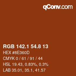 Color code: RGB 142.1 54.8 13 | qconv.com