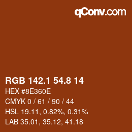 Color code: RGB 142.1 54.8 14 | qconv.com