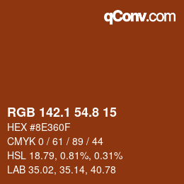 Color code: RGB 142.1 54.8 15 | qconv.com