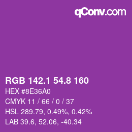 カラーコード: RGB 142.1 54.8 160 | qconv.com