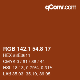 Color code: RGB 142.1 54.8 17 | qconv.com