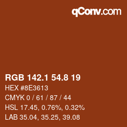 Color code: RGB 142.1 54.8 19 | qconv.com